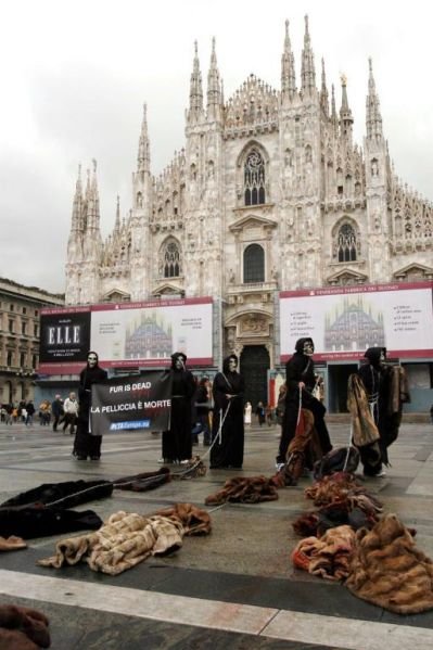 peta protests in milan