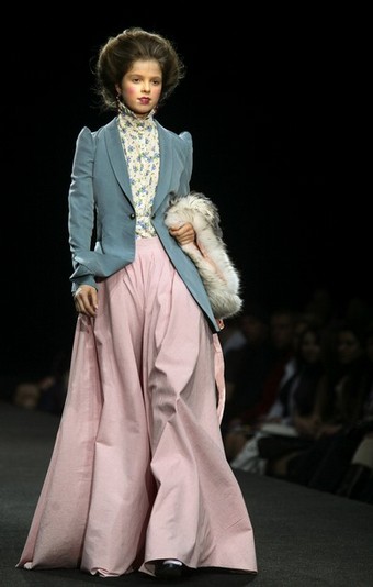 Creations by Russian designers Olga Shilova and Anastasia Sergeeva during the Fashion Week in Moscow