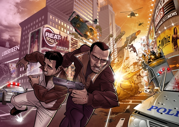 Иллюстрации на тему GTA4 Патрика Брауна (Patrick Brown)