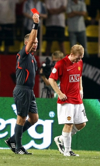 Paul Scholes is sent off