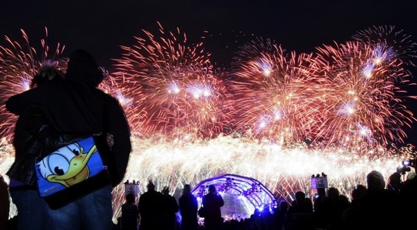 Fireworks display at Pyromusikale festival in Berlin