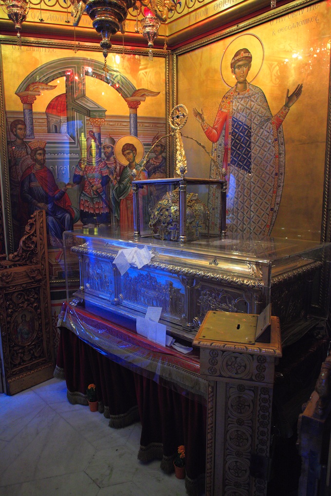 Relic of st.Dimitrios in Agios Dimitrios church, Thessaloniki, Macedonia, Greece.jpg