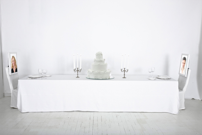 Hovnanian_Rachel Lee_Dinner For Two; Moscow_2014_HD video monitors, rear projection on acrylic, chairs, wood, metal, mirror, styrofoam, plates, silverware, glass_Dimensions variable.jpg