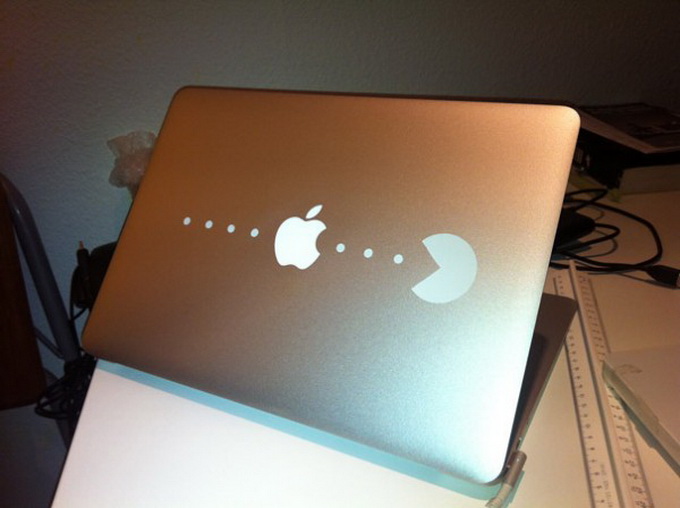 diy apple logo decal macbook pro